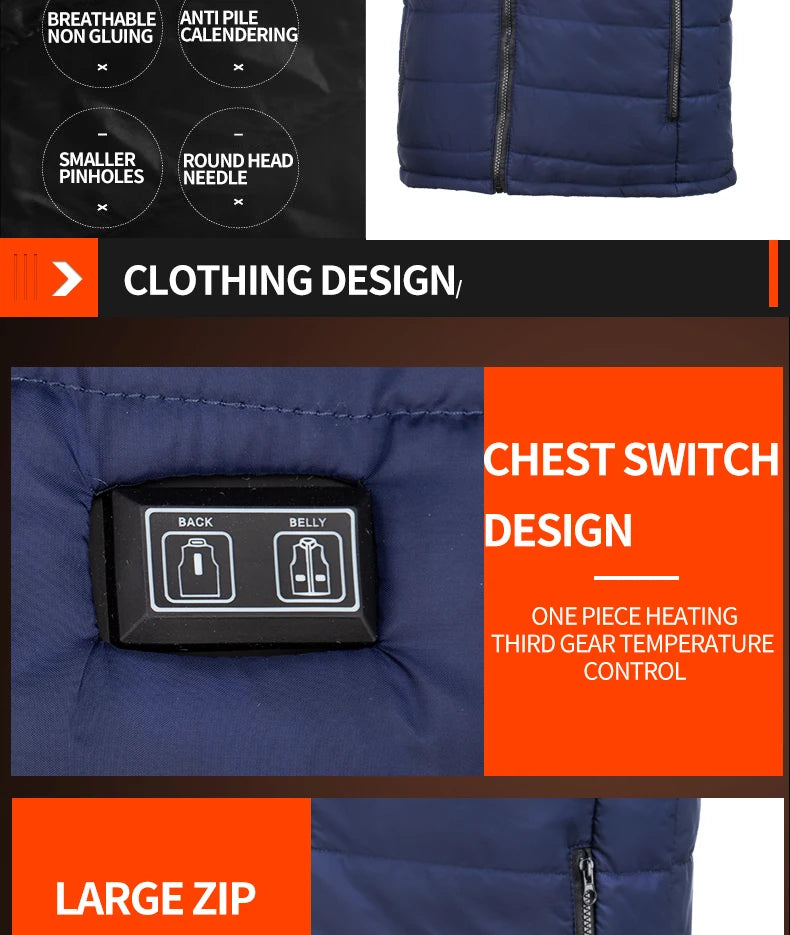 FitByChris – Gilet Chauffant Sport unisexe 9 Zones | Automne & Hiver