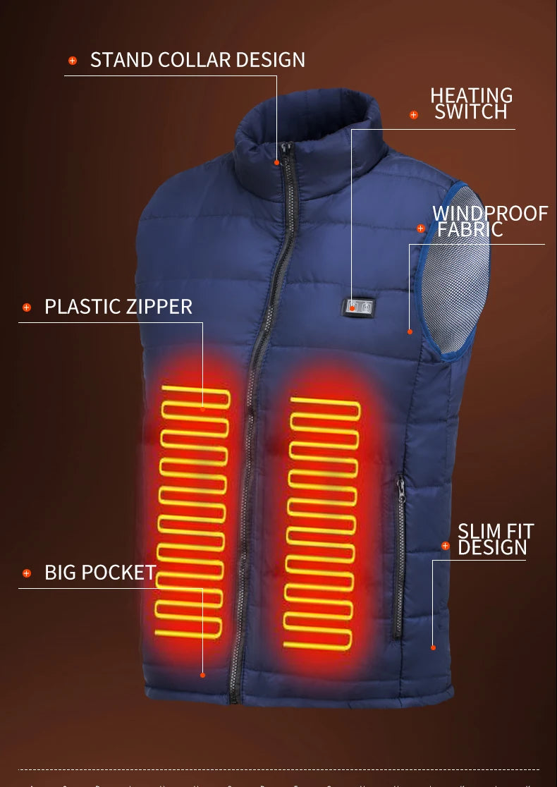 FitByChris – Gilet Chauffant Sport unisexe 9 Zones | Automne & Hiver